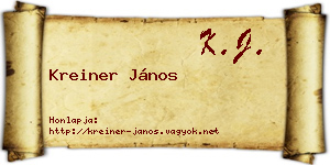 Kreiner János névjegykártya